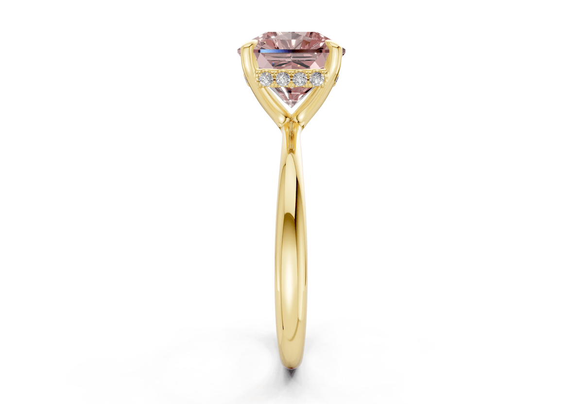 Marlowe Pink Diamond Solitaire Radiant Squareuare Cut 1.6mm Engagement Ring