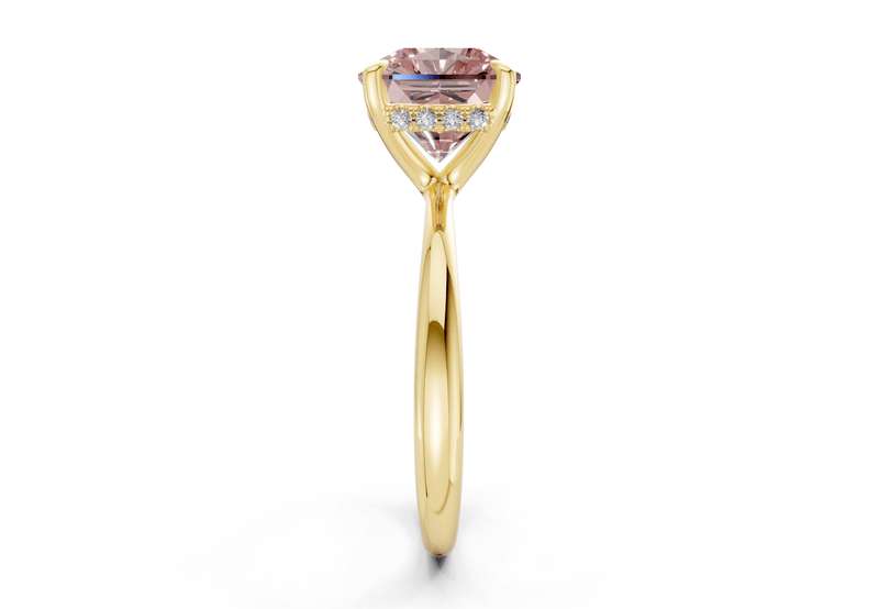 Marlowe Pink Diamond Solitaire Radiant Squareuare Cut 1.6mm Engagement Ring - Ring Premier