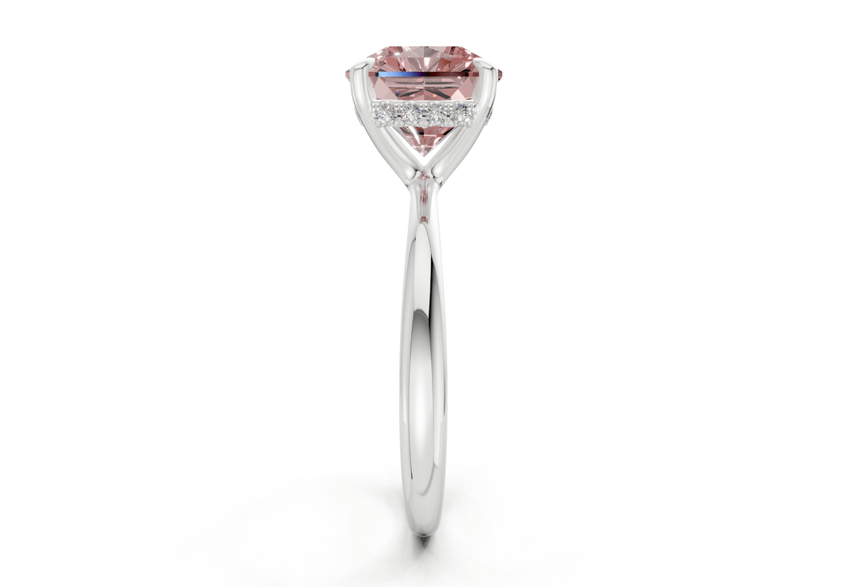 Marlowe Pink Diamond Solitaire Radiant Squareuare Cut 1.6mm Engagement Ring