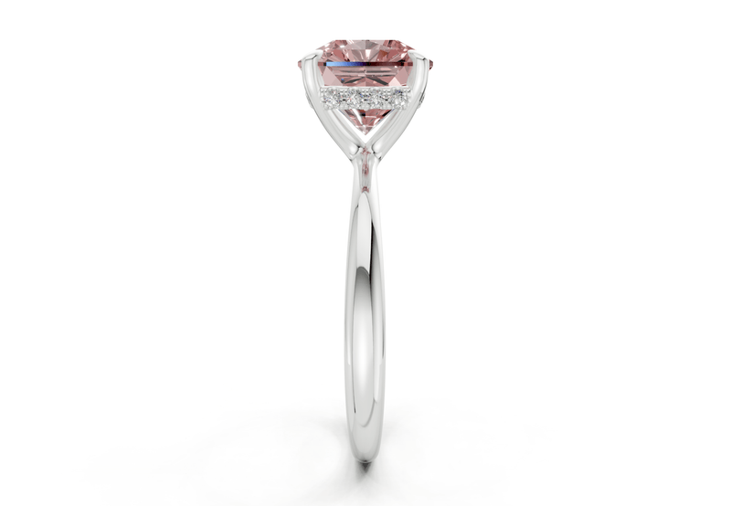 Marlowe Pink Diamond Solitaire Radiant Squareuare Cut 1.6mm Engagement Ring - Ring Premier