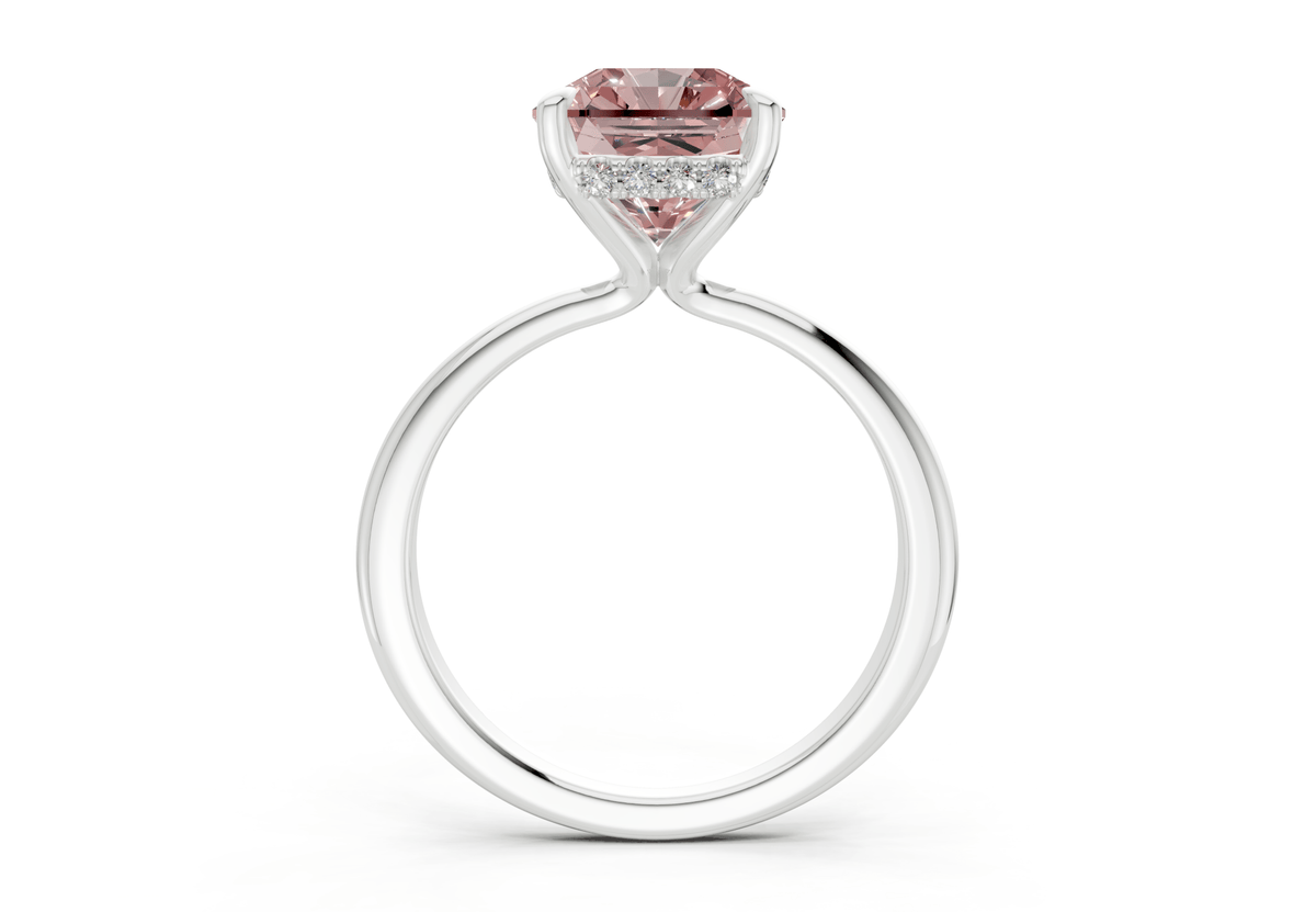 Marlowe Pink Diamond Solitaire Radiant Squareuare Cut 1.6mm Engagement Ring
