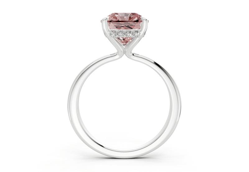 Marlowe Pink Diamond Solitaire Radiant Squareuare Cut 1.6mm Engagement Ring - Ring Premier