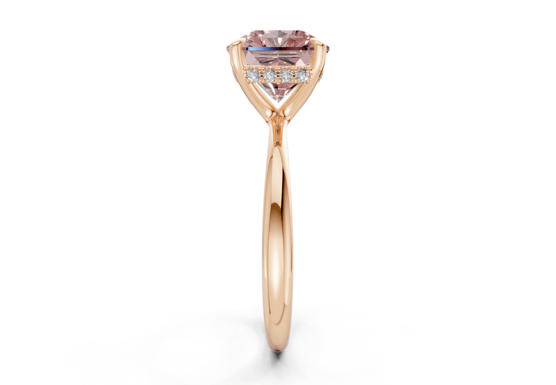 Marlowe Pink Diamond Solitaire Radiant Squareuare Cut 1.6mm Engagement Ring - Ring Premier