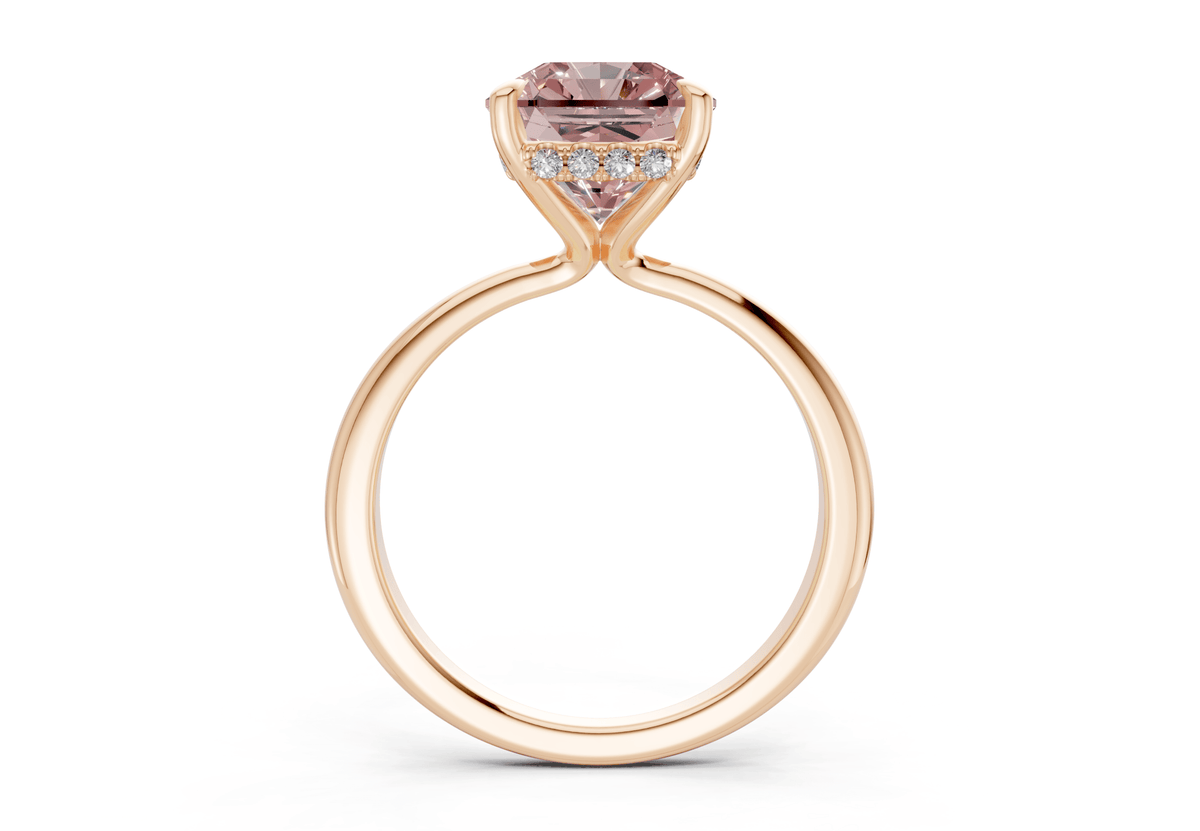 Marlowe Pink Diamond Solitaire Radiant Squareuare Cut 1.6mm Engagement Ring