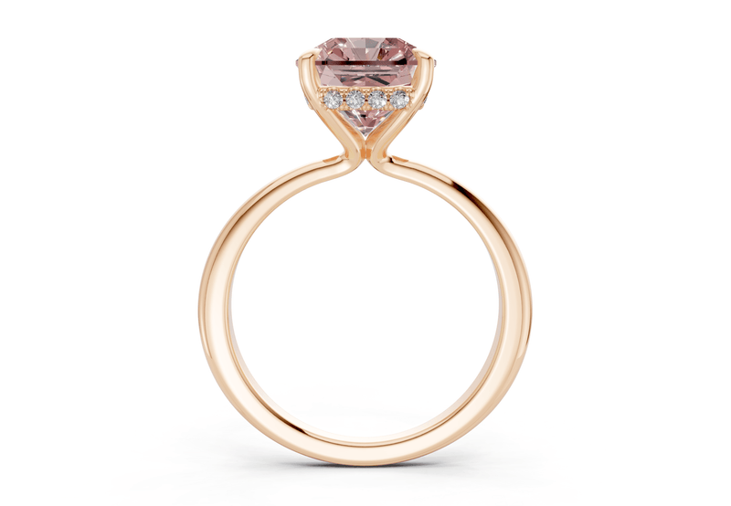 Marlowe Pink Diamond Solitaire Radiant Squareuare Cut 1.6mm Engagement Ring - Ring Premier