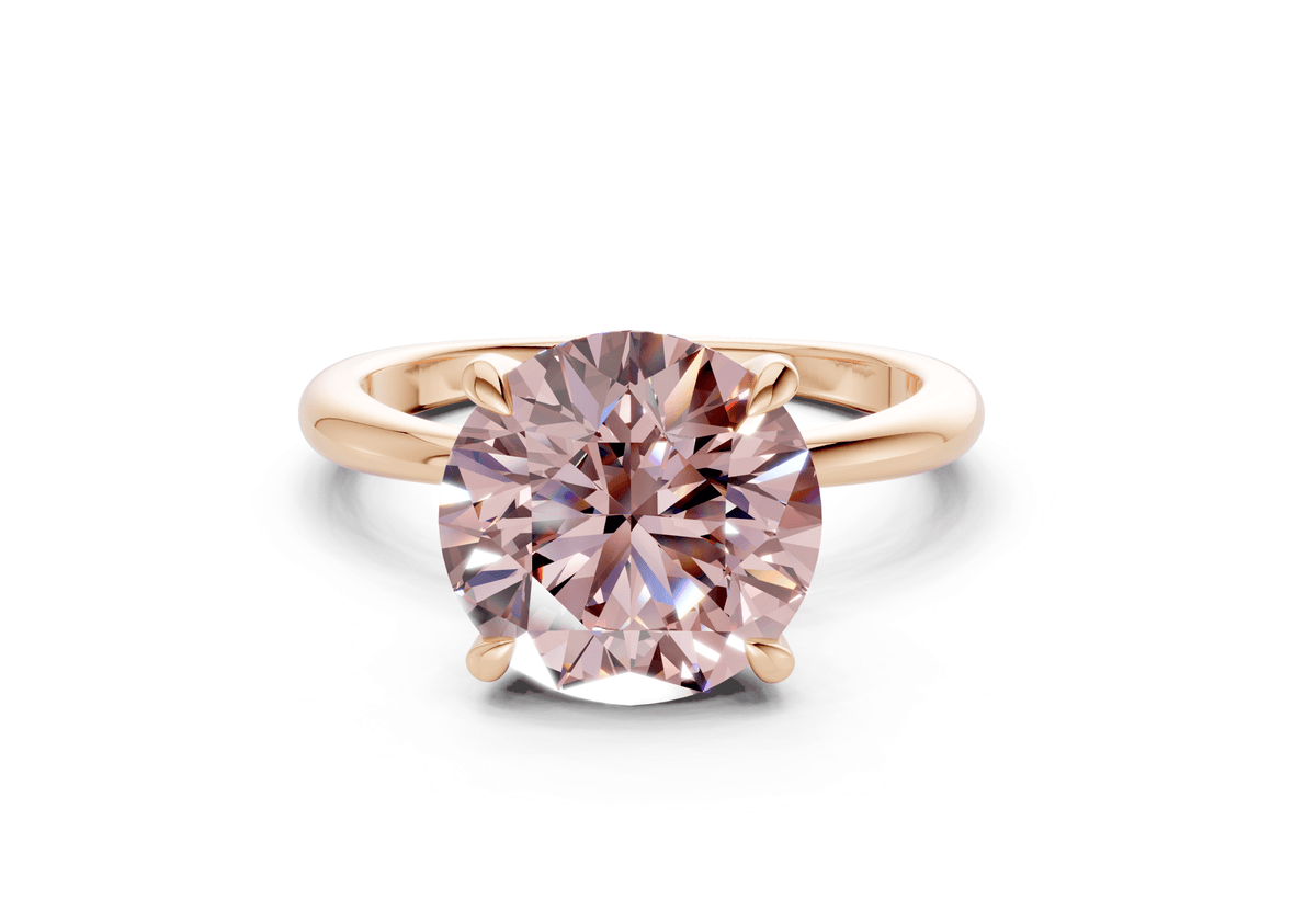 Marlowe Pink Diamond Solitaire Round Cut 1.6mm Engagement Ring