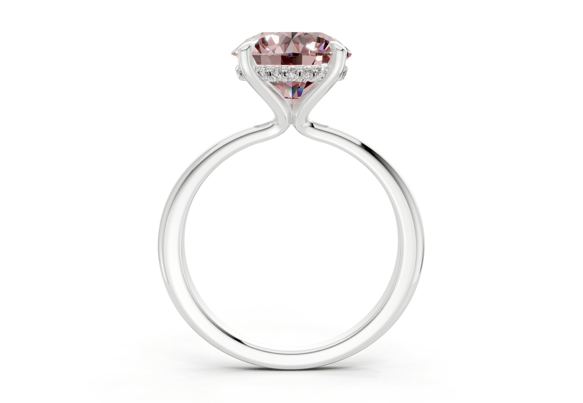 Marlowe Pink Diamond Solitaire Round Cut 1.6mm Engagement Ring