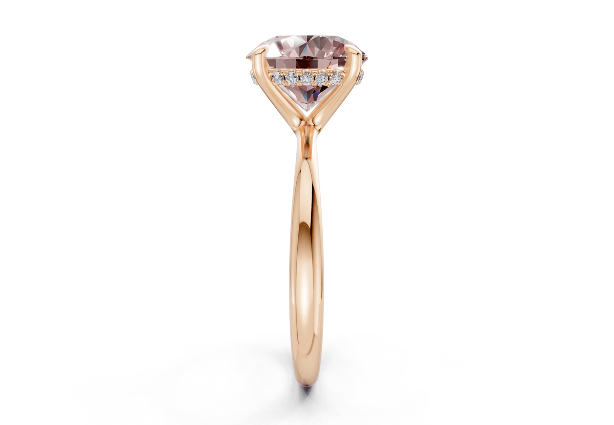 Marlowe Pink Diamond Solitaire Round Cut 1.6mm Engagement Ring