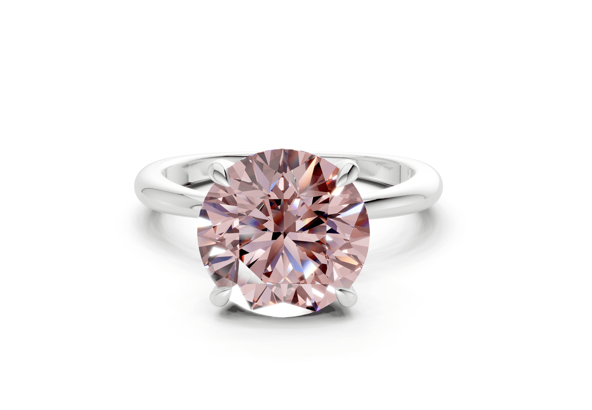 Marlowe Pink Diamond Solitaire Round Cut 1.6mm Engagement Ring