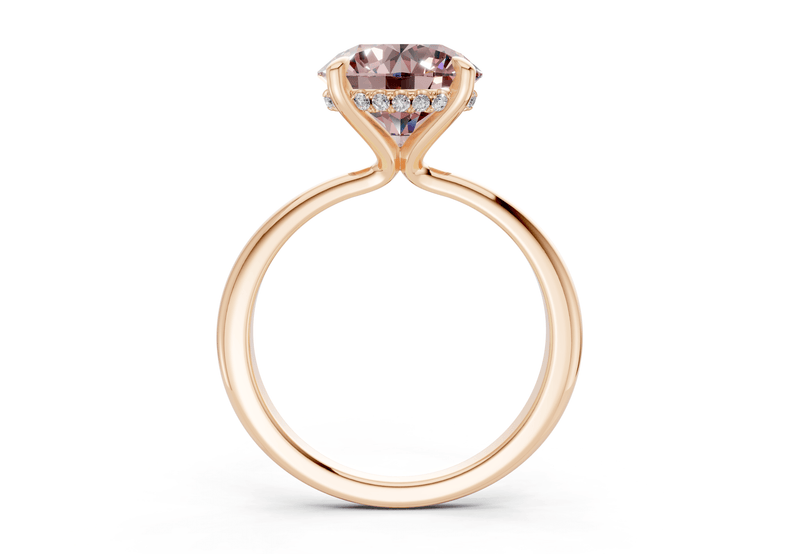 Marlowe Pink Diamond Solitaire Round Cut 1.6mm Engagement Ring - Ring Premier