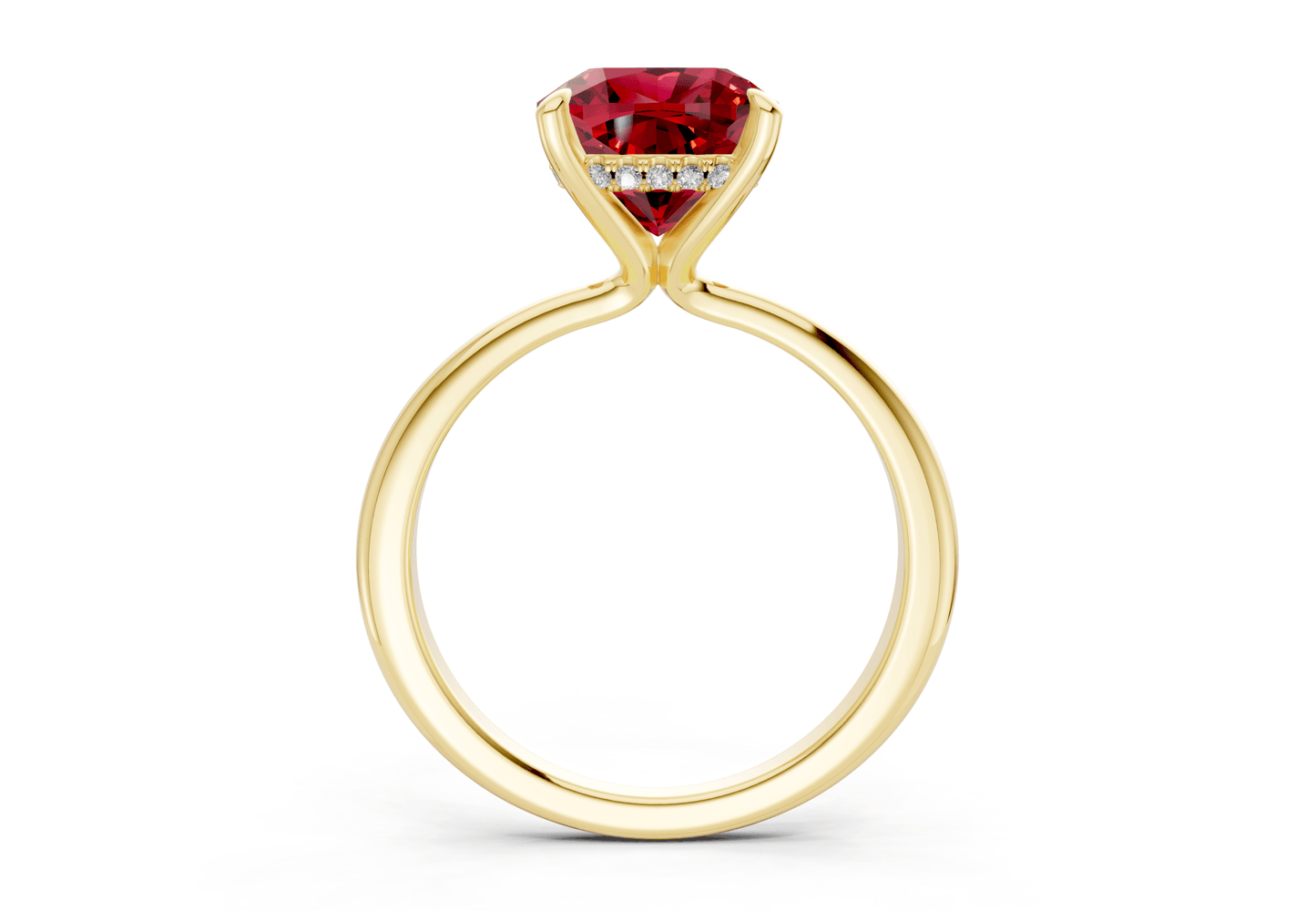 Marlowe Ruby Gemstone Solitaire Cushion Squareuare Cut 1.6mm Engagement Ring - Ring Premier