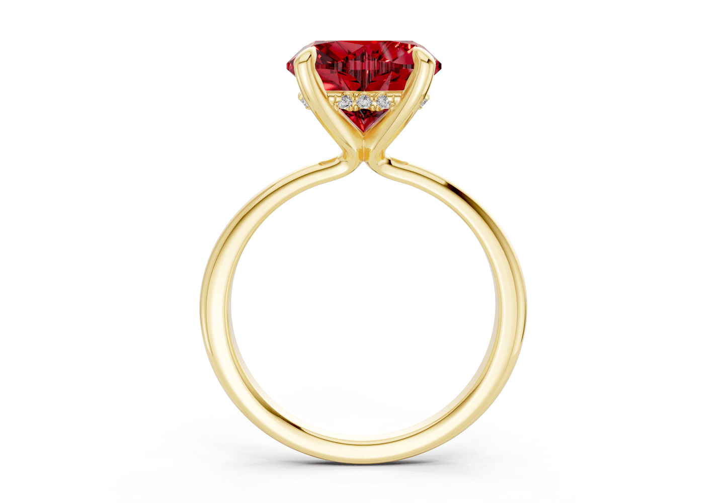 Marlowe Ruby Gemstone Solitaire Heart Cut 1.6mm Engagement Ring - Ring Premier
