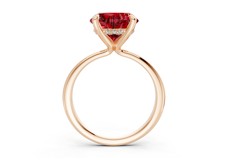 Marlowe Ruby Gemstone Solitaire Heart Cut 1.6mm Engagement Ring - Ring Premier