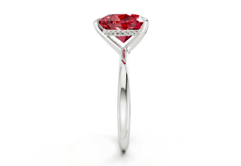 Marlowe Ruby Gemstone Solitaire Heart Cut 1.6mm Engagement Ring - Ring Premier
