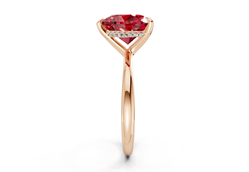 Marlowe Ruby Gemstone Solitaire Heart Cut 1.6mm Engagement Ring - Ring Premier
