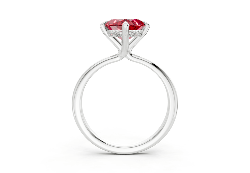 Marlowe Ruby Gemstone Solitaire Marquise Cut 1.6mm Engagement Ring - Ring Premier