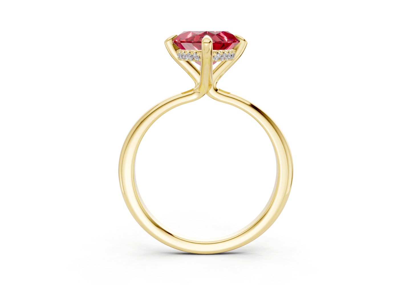 Marlowe Ruby Gemstone Solitaire Marquise Cut 1.6mm Engagement Ring - Ring Premier