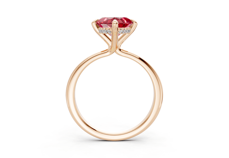 Marlowe Ruby Gemstone Solitaire Marquise Cut 1.6mm Engagement Ring - Ring Premier