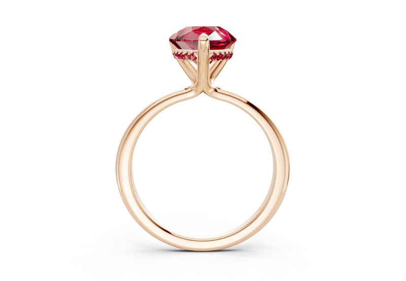 Marlowe Ruby Gemstone Solitaire Pear Cut 1.6mm Engagement Ring - Ring Premier