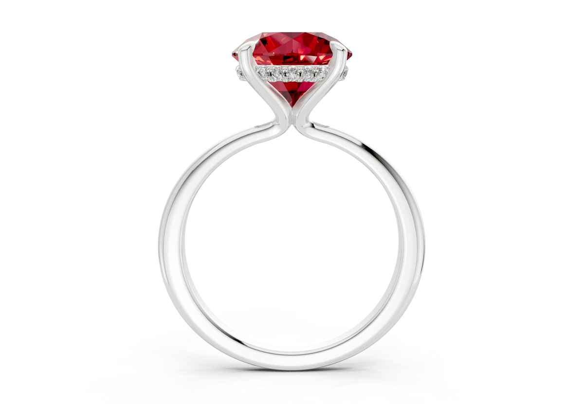 Marlowe Ruby Gemstone Solitaire Round Cut 1.6mm Engagement Ring