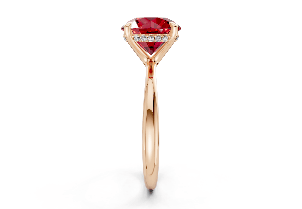 Marlowe Ruby Gemstone Solitaire Round Cut 1.6mm Engagement Ring