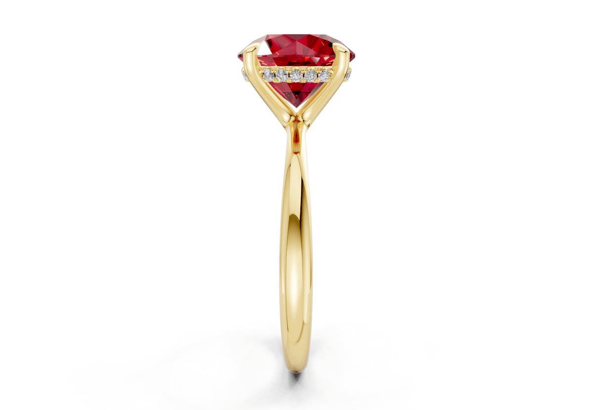 Marlowe Ruby Gemstone Solitaire Round Cut 1.6mm Engagement Ring