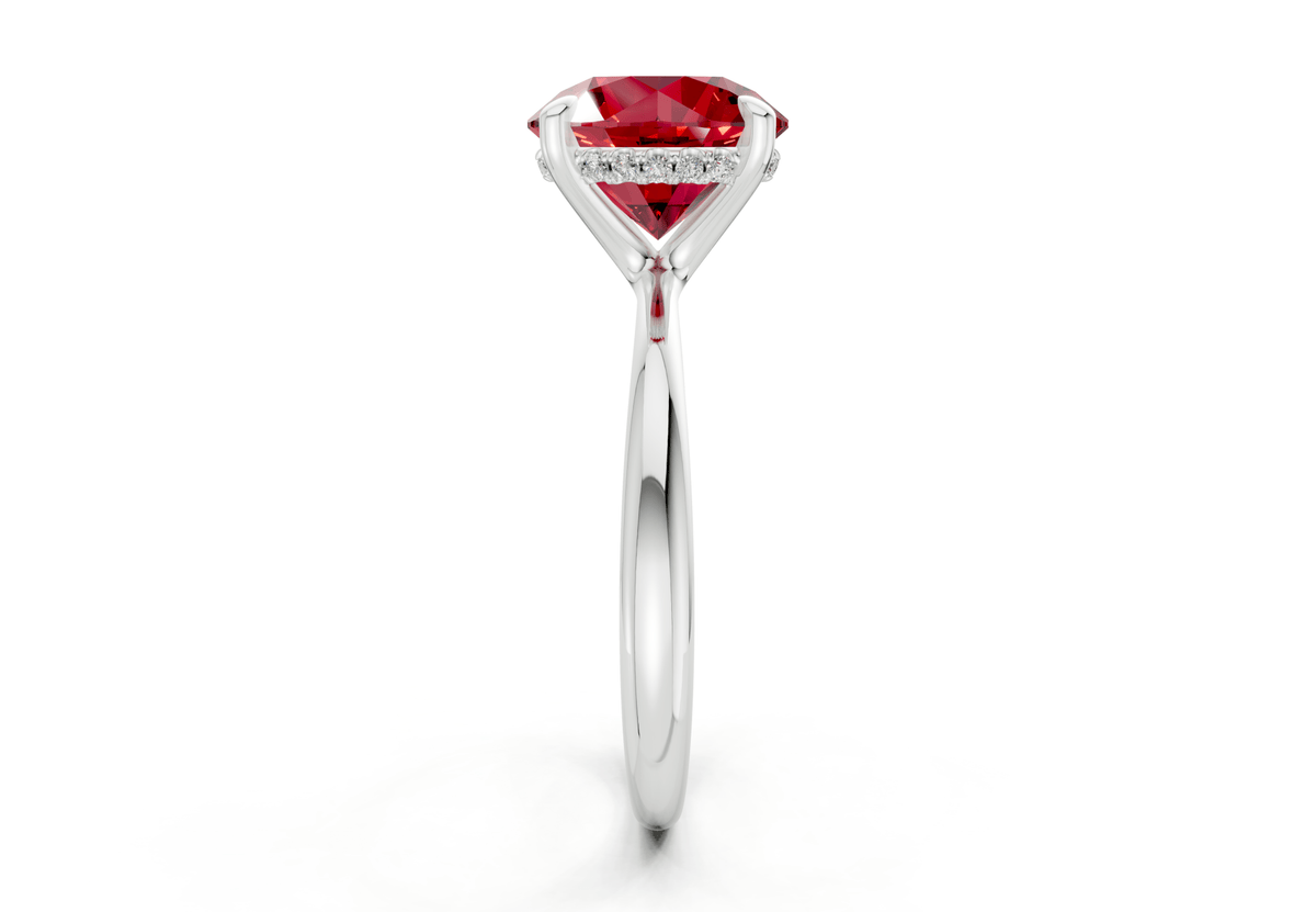 Marlowe Ruby Gemstone Solitaire Round Cut 1.6mm Engagement Ring