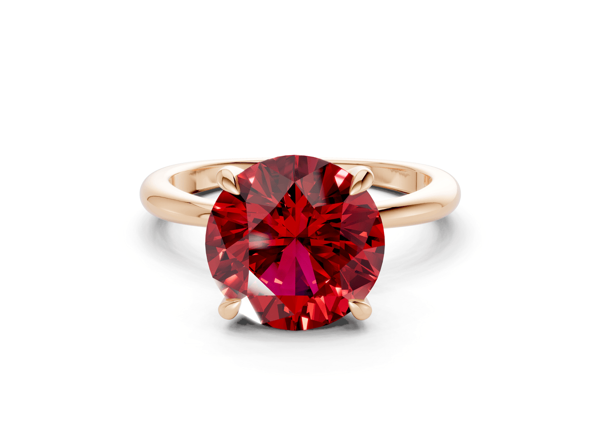 Marlowe Ruby Gemstone Solitaire Round Cut 1.6mm Engagement Ring