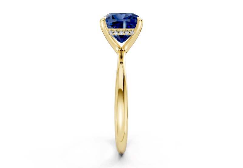 Marlowe Sapphire Gemstone Solitaire Cushion Squareuare Cut 1.6mm Engagement Ring - Ring Premier