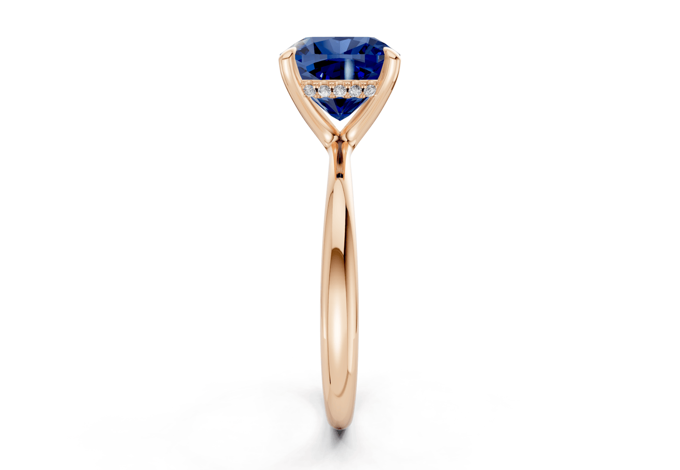 Marlowe Sapphire Gemstone Solitaire Cushion Squareuare Cut 1.6mm Engagement Ring