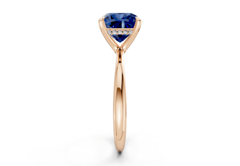 Marlowe Sapphire Gemstone Solitaire Cushion Squareuare Cut 1.6mm Engagement Ring - Ring Premier