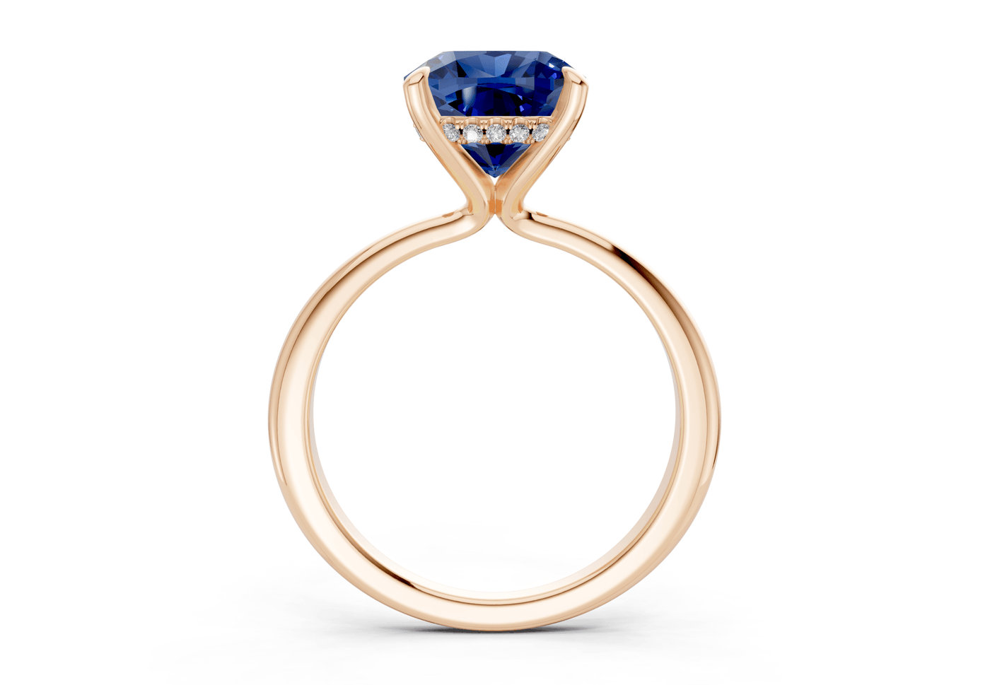 Marlowe Sapphire Gemstone Solitaire Cushion Squareuare Cut 1.6mm Engagement Ring