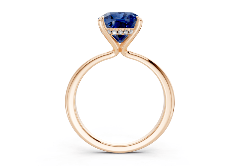 Marlowe Sapphire Gemstone Solitaire Cushion Squareuare Cut 1.6mm Engagement Ring - Ring Premier