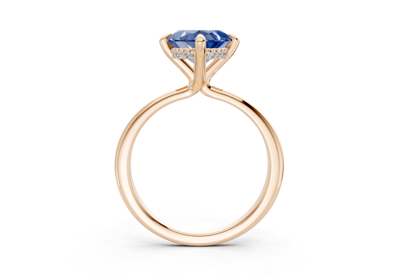 Marlowe Sapphire Gemstone Solitaire Marquise Cut 1.6mm Engagement Ring - Ring Premier