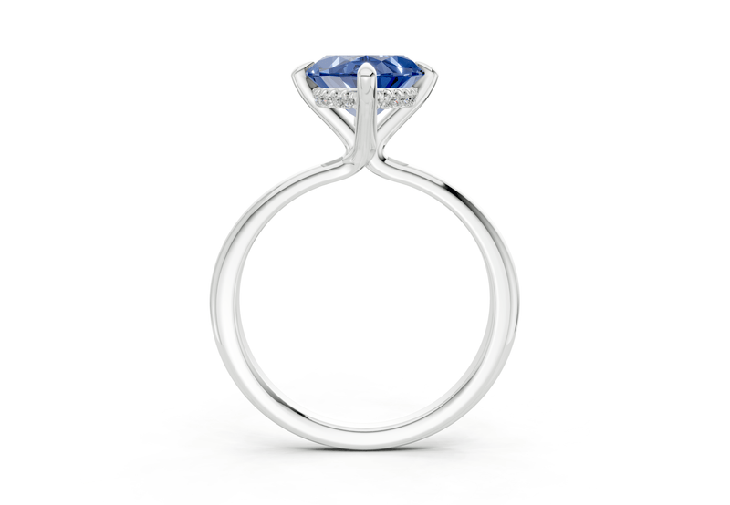 Marlowe Sapphire Gemstone Solitaire Marquise Cut 1.6mm Engagement Ring - Ring Premier