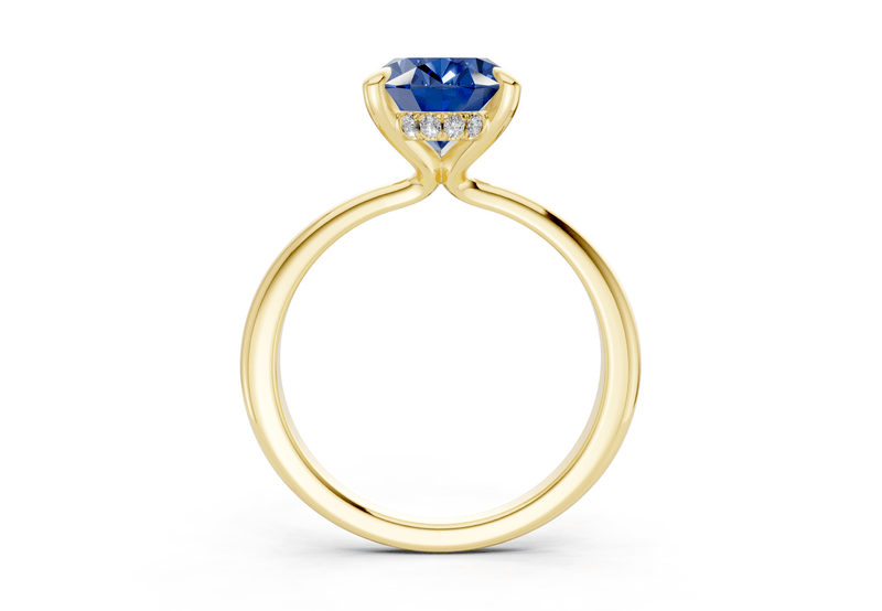 Marlowe Sapphire Gemstone Solitaire Oval Cut 1.6mm Engagement Ring