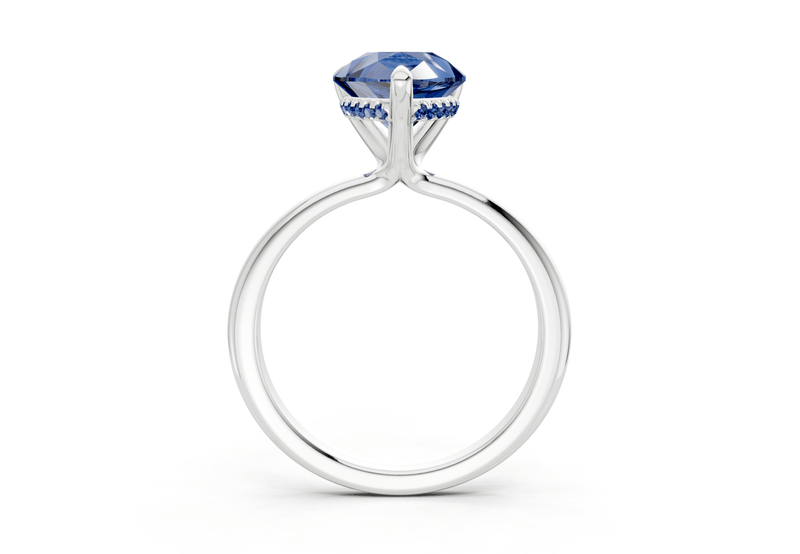 Marlowe Sapphire Gemstone Solitaire Pear Cut 1.6mm Engagement Ring - Ring Premier
