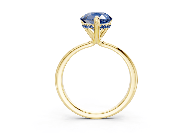Marlowe Sapphire Gemstone Solitaire Pear Cut 1.6mm Engagement Ring