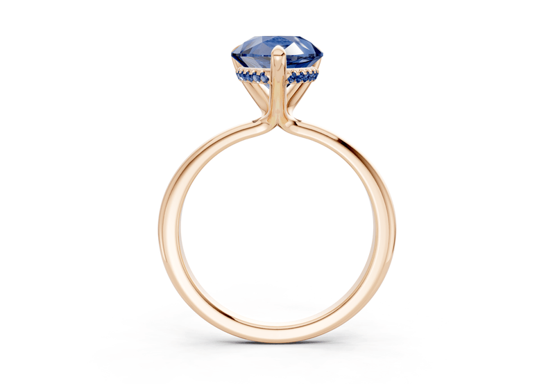 Marlowe Sapphire Gemstone Solitaire Pear Cut 1.6mm Engagement Ring - Ring Premier