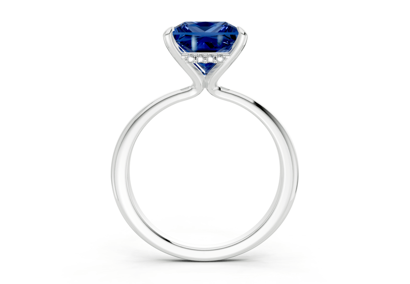 Marlowe Sapphire Gemstone Solitaire Princess Cut 1.6mm Engagement Ring - Ring Premier