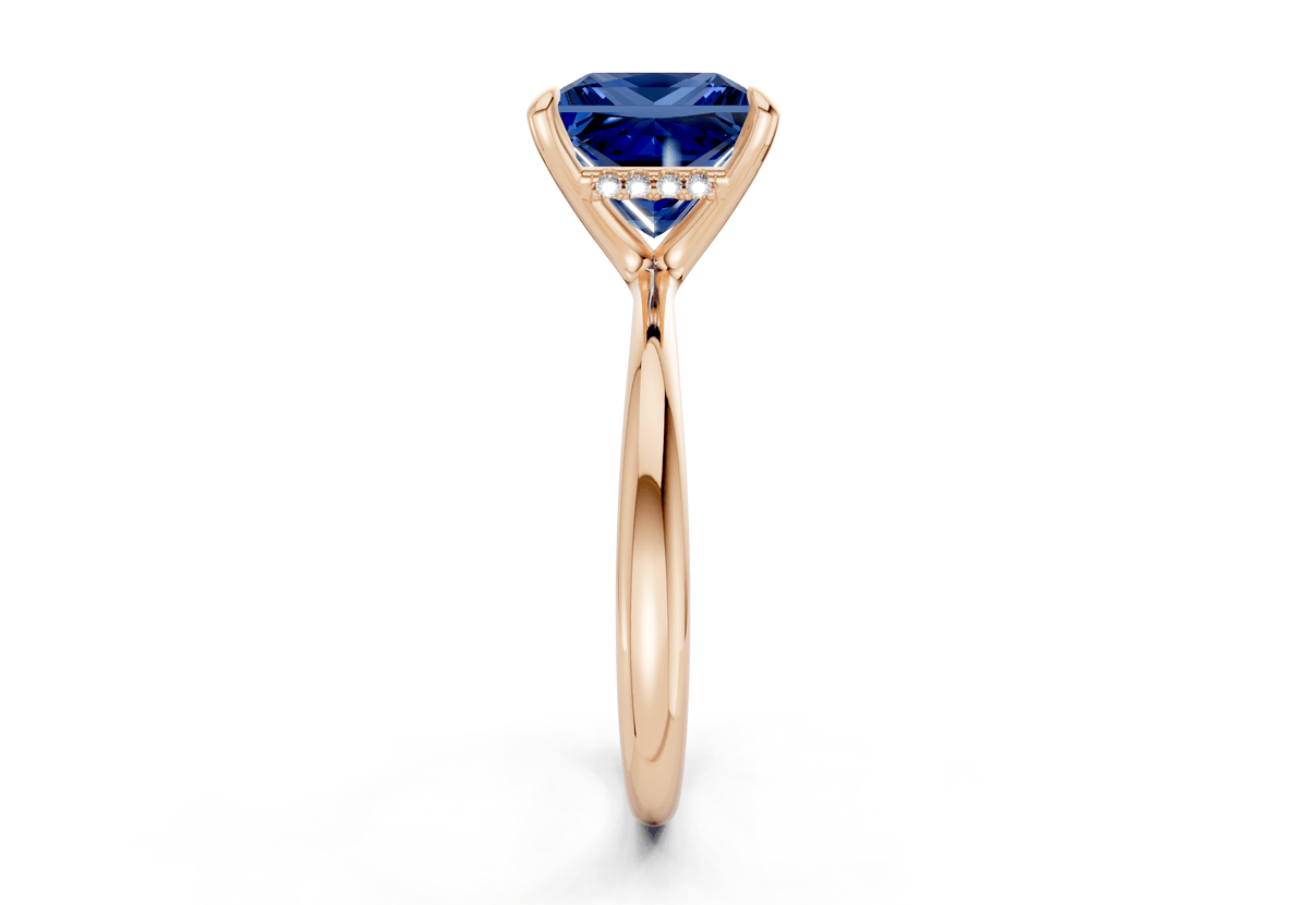 Marlowe Sapphire Gemstone Solitaire Princess Cut 1.6mm Engagement Ring