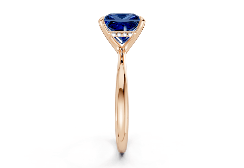 Marlowe Sapphire Gemstone Solitaire Princess Cut 1.6mm Engagement Ring - Ring Premier
