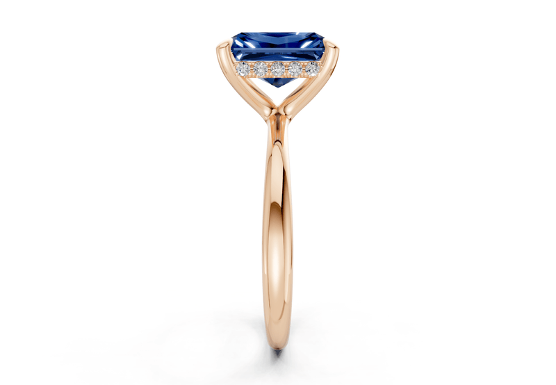 Marlowe Sapphire Gemstone Solitaire Radiant Cut 1.6mm Engagement Ring - Ring Premier