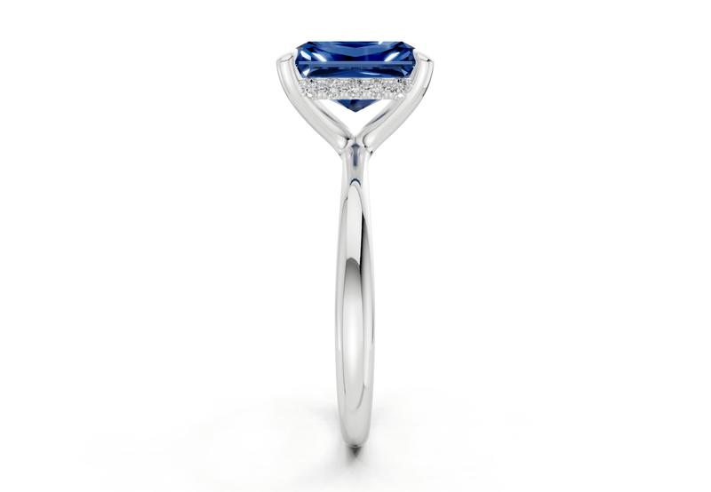 Marlowe Sapphire Gemstone Solitaire Radiant Cut 1.6mm Engagement Ring - Ring Premier