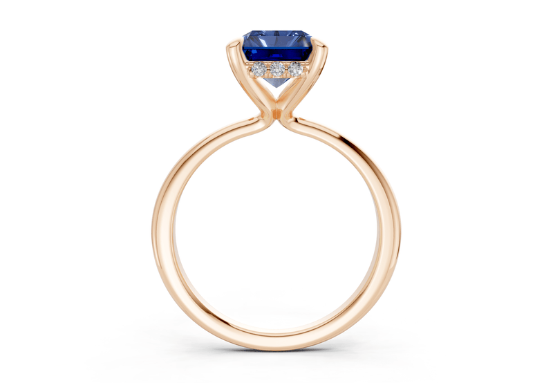 Marlowe Sapphire Gemstone Solitaire Radiant Cut 1.6mm Engagement Ring - Ring Premier