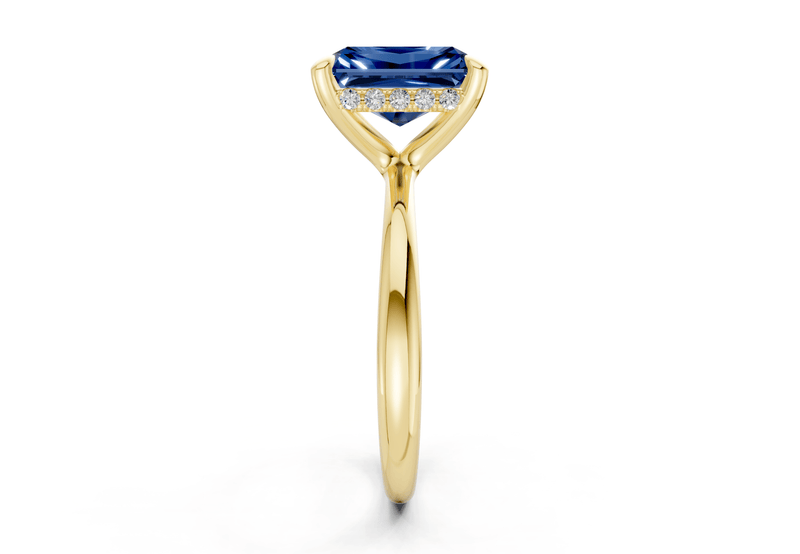 Marlowe Sapphire Gemstone Solitaire Radiant Cut 1.6mm Engagement Ring - Ring Premier