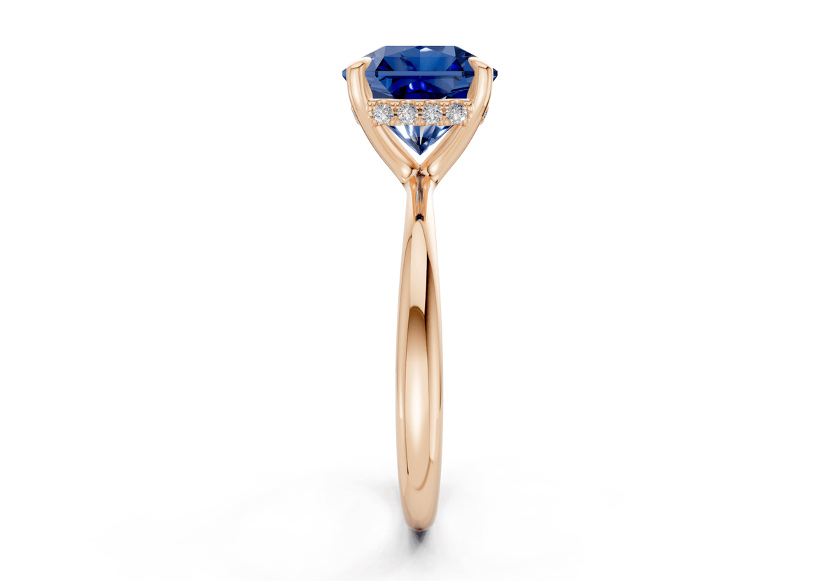 Marlowe Sapphire Gemstone Solitaire Radiant Squareuare Cut 1.6mm Engagement Ring