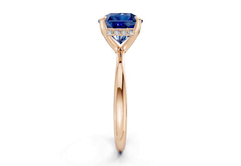 Marlowe Sapphire Gemstone Solitaire Radiant Squareuare Cut 1.6mm Engagement Ring - Ring Premier