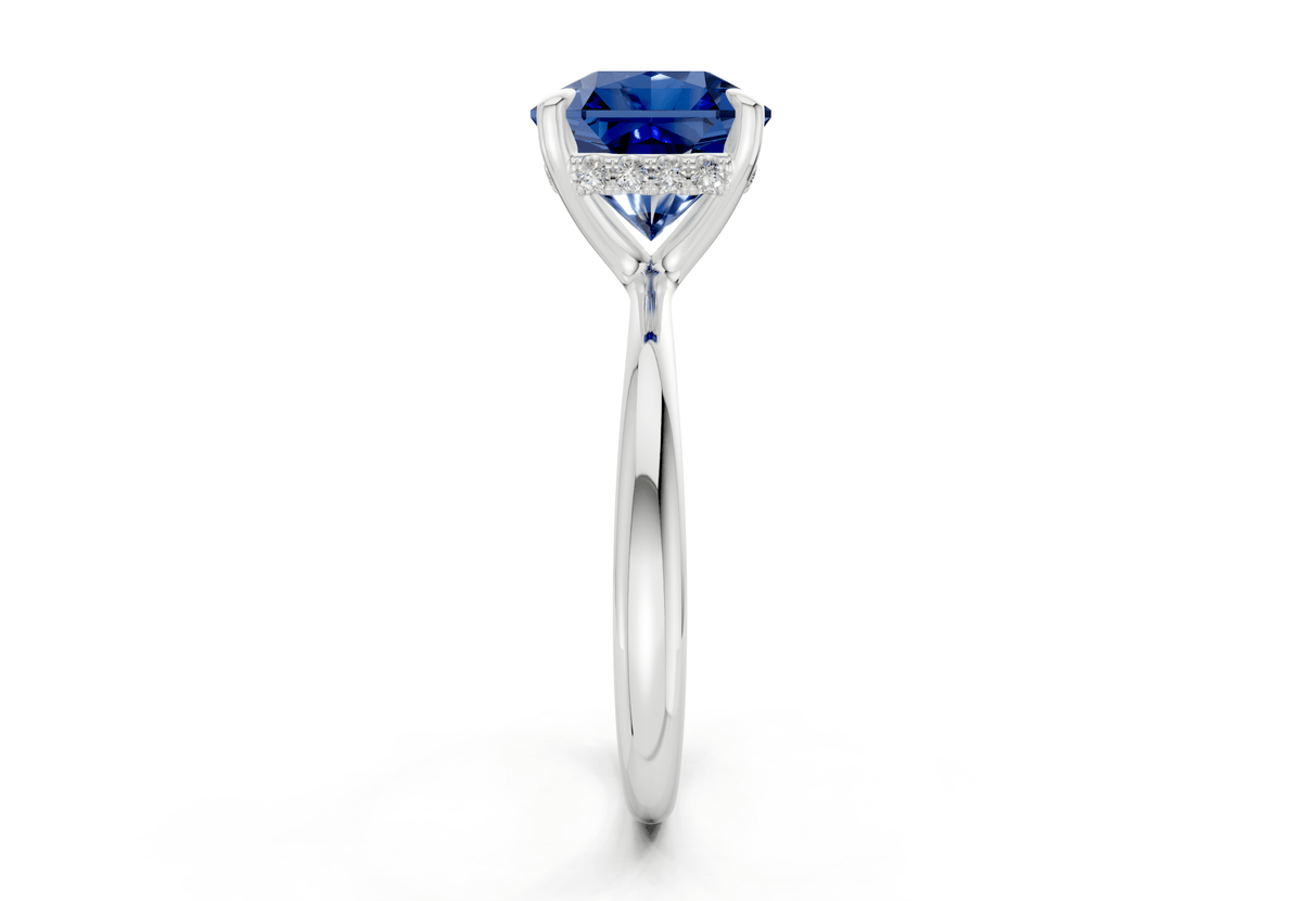 Marlowe Sapphire Gemstone Solitaire Radiant Squareuare Cut 1.6mm Engagement Ring