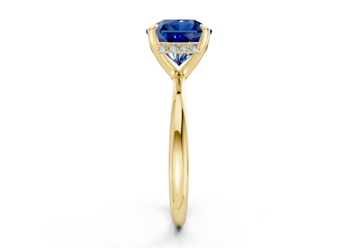Marlowe Sapphire Gemstone Solitaire Radiant Squareuare Cut 1.6mm Engagement Ring